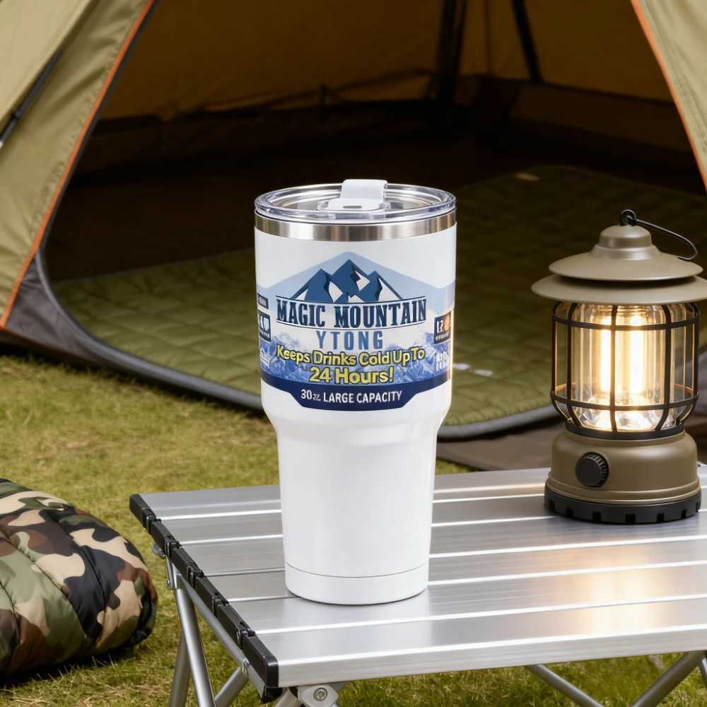 30oz Vacuum Insulated Bottle Magic Stainless Steel Freeze Thermos Cup Ice Coffee Drink Mountain Cup for Car Travel Outdoor Sport J251025