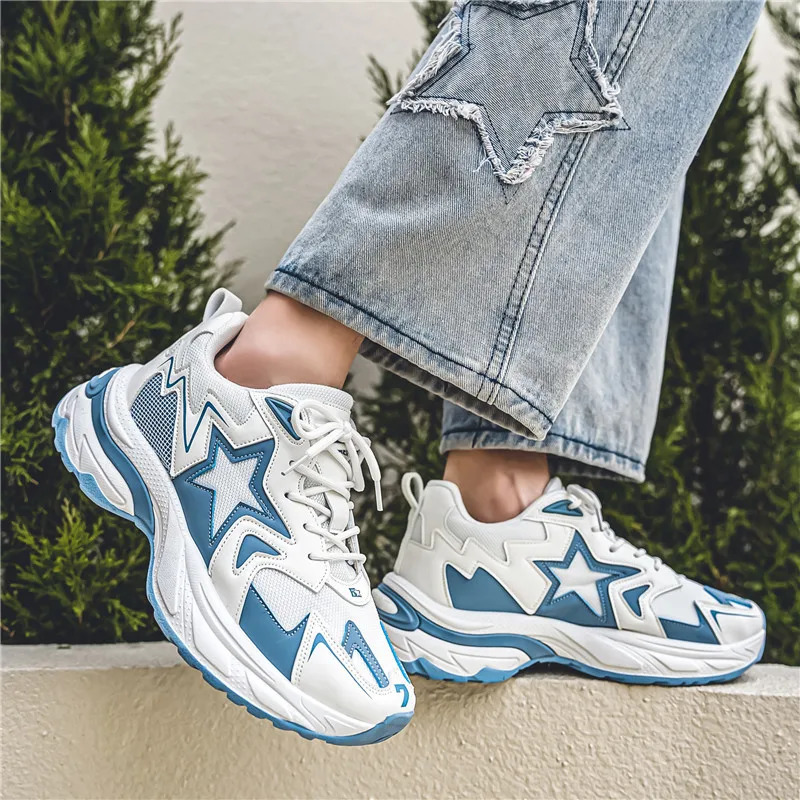 Autumn Men Casual Sneakers Stars Platform Vintage Shoes Tennis Running Sneakers Breathable Lace Up Sports Shoes For Male 3944 251023
