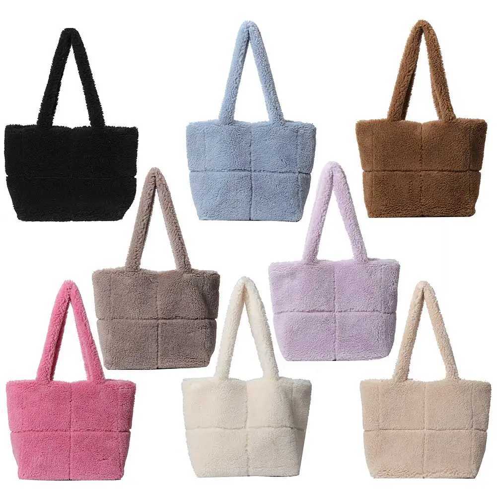 Faux Fur Handbag Women Soft Lambswool Tote Bag Lightweight Plush Tote Handbag Fuzzy Shoulder Bag Shopper Satchel Bag Z251024