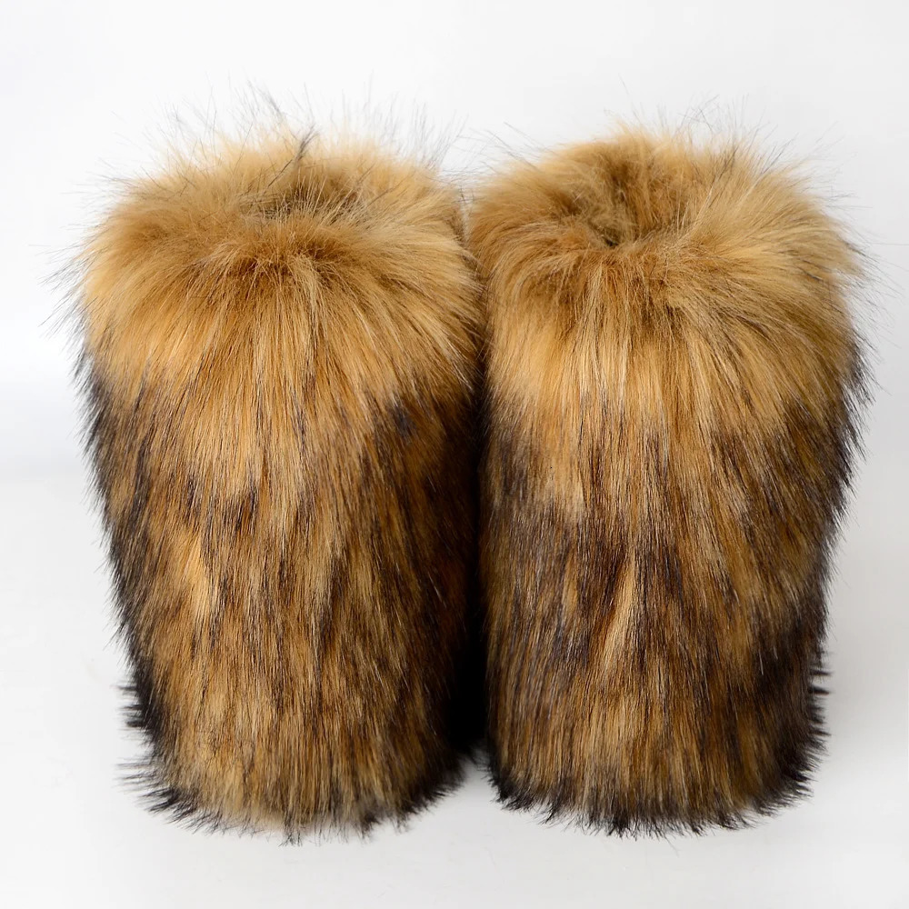 Womens Furry Tall Winter Boots Warm Snow Boots With AntiSlip Sole 251023