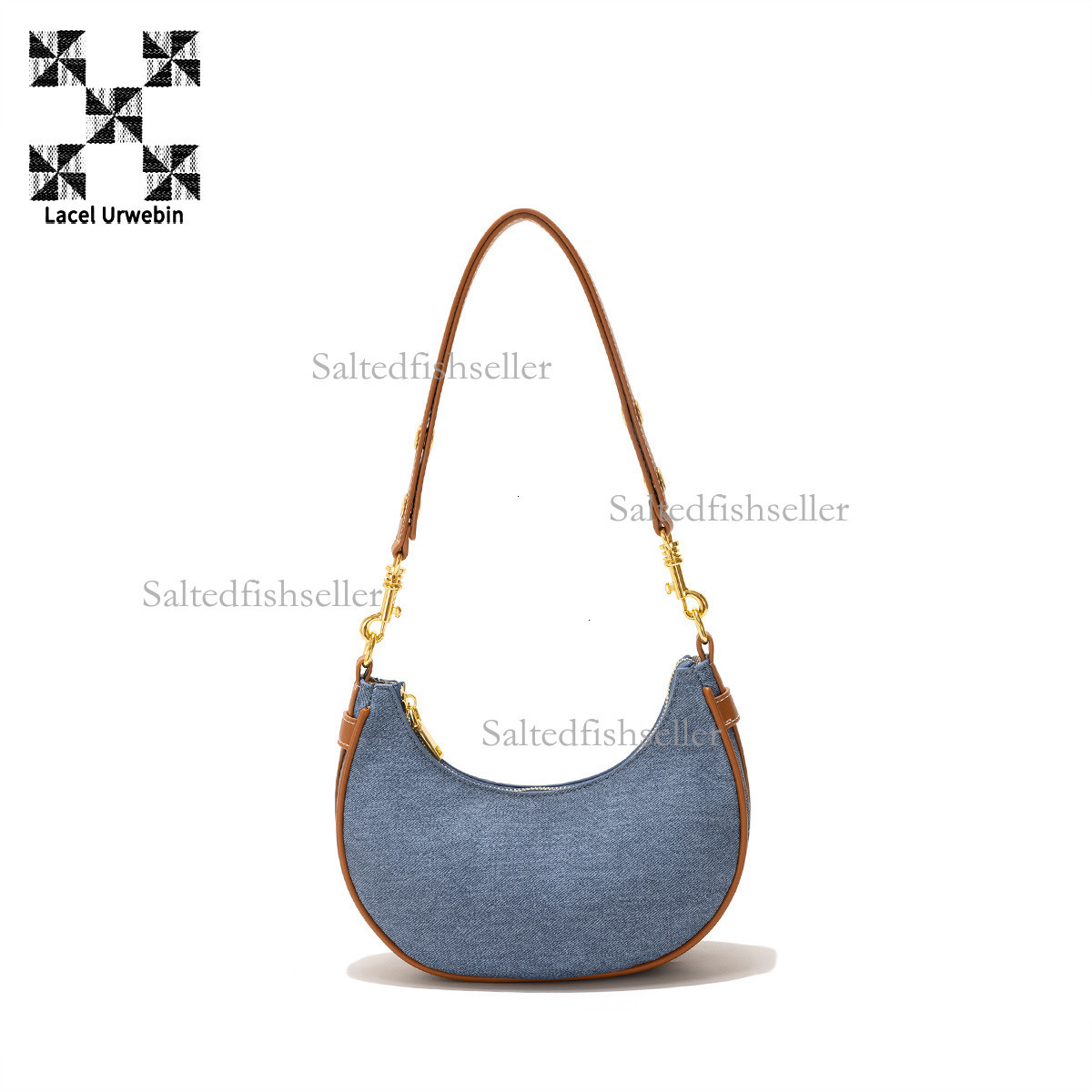 Lacel Urwebin Designer New Fashion Commuter Handbag, Casual Cowboy Bag Striped Crossbody Bag Versatile Trendy Splicing Zipper Shoulder Bag Small Squar