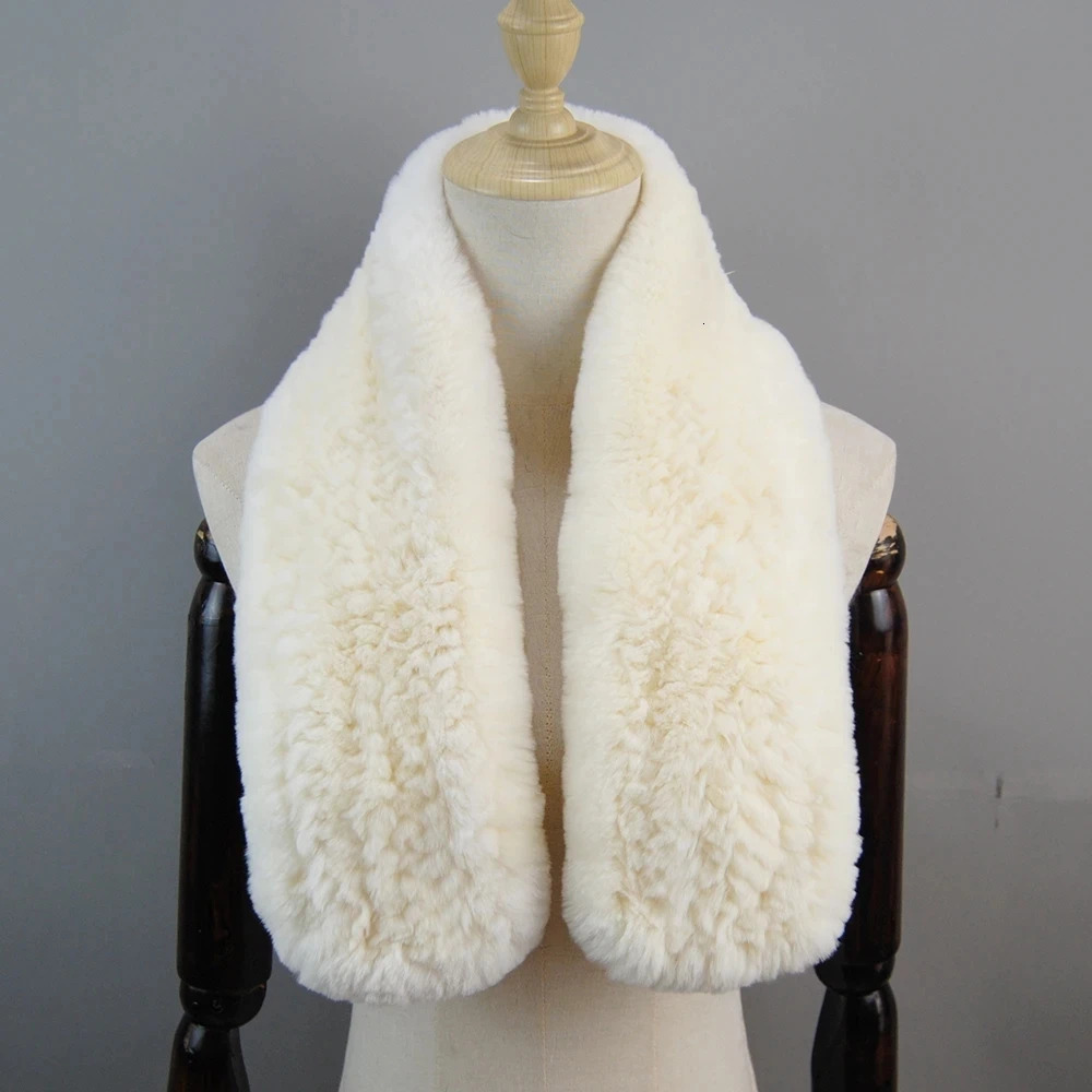 Russia Winter Real Rex Rabbit Fur Scarf Women Winter Warm 100 Natural Rex Rabbit Fur Scarves Lady Knitted Real Fur Mufflers 251020