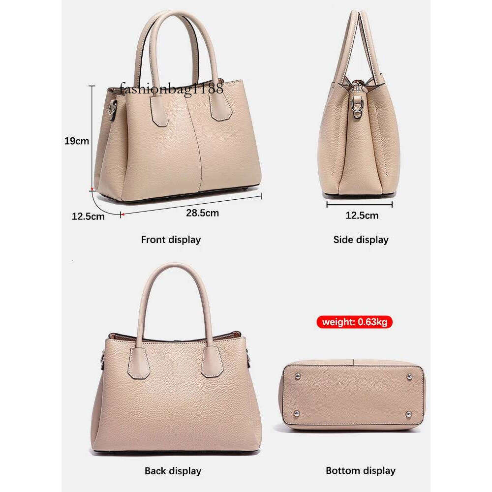 Zency Women's Genuine Leather Top-Handle Bag Noble White Crossbody with Three Compartments for Daily Work And Shopping