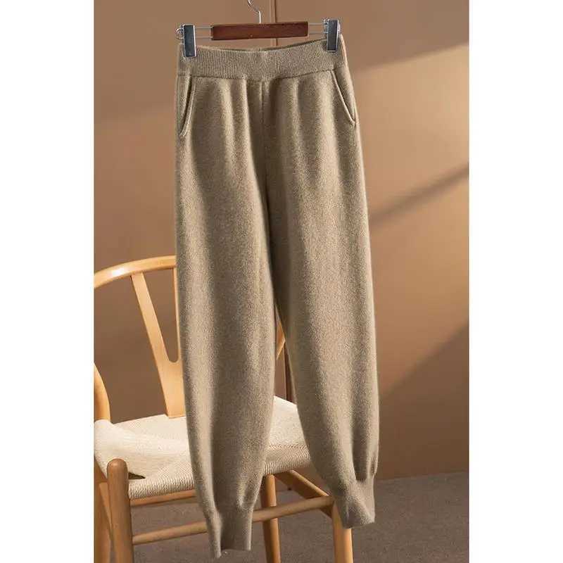2023 Knitted Sweatpants Woolen Ankle Banded Pants Woollen Trousers Womens Winter Cigarette Pants WideLeg Pants Sports PantsT251025