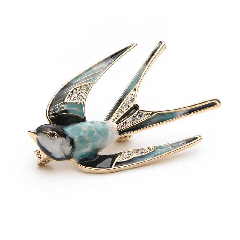 Wulibaby Flying Swallow Bird Brooches For Women Unisex 3color Lovely Enamel Birds Animal Party Office Brooch Pins Gifts J251115