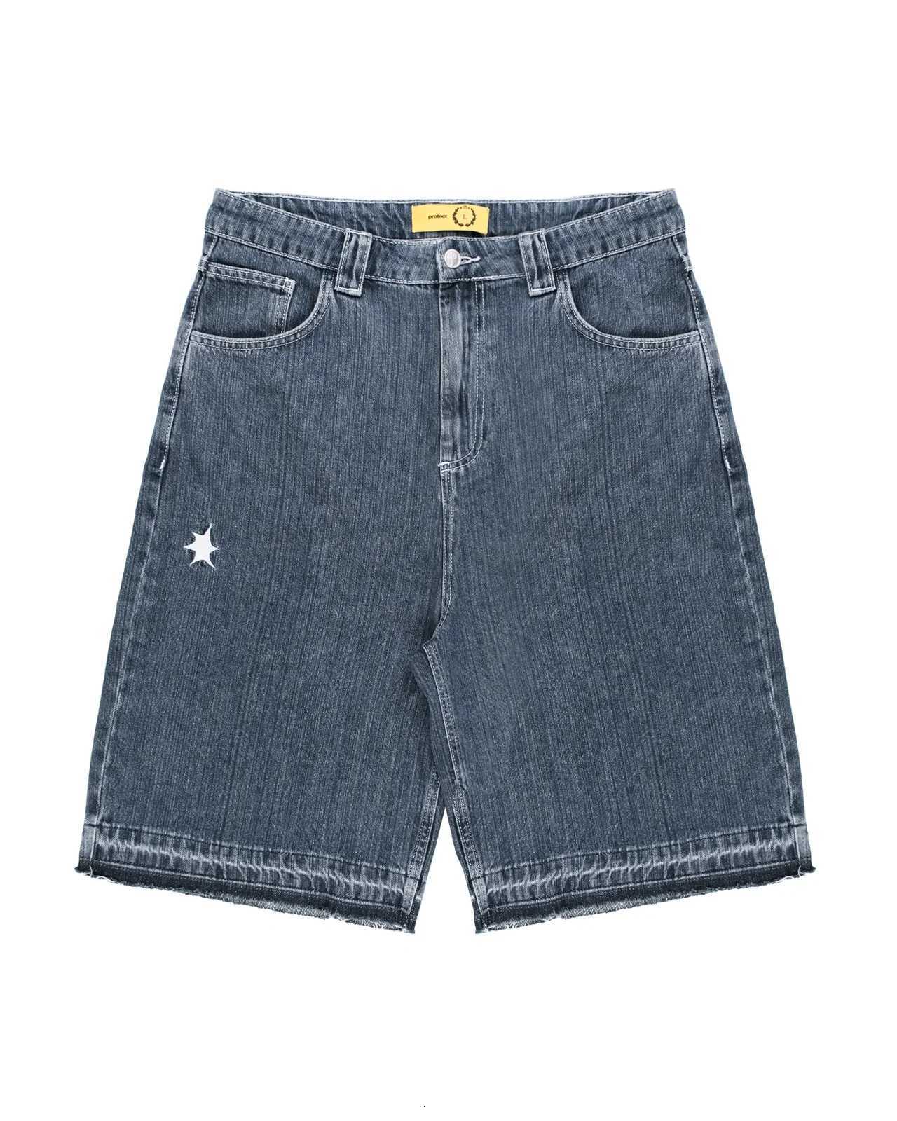 Mens Urban Street Washed Denim Shorts Straight Loose Fit Distressed Mid Length Casual Summer Stretch Comfort Vintage JeansXJ251025