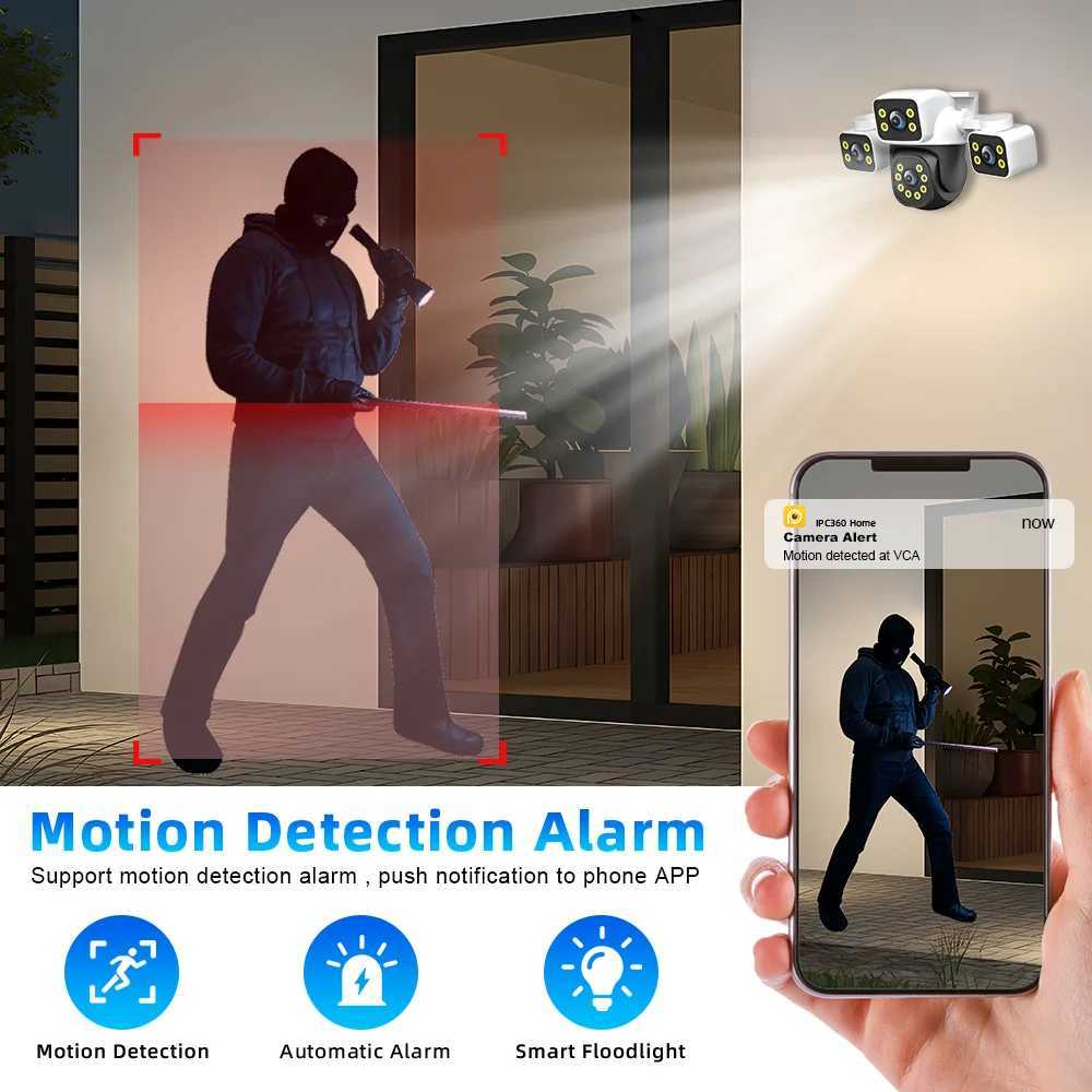 IPC360 He 6K UHD Outdoor WiFi IP Camera 12MP Triple Lens with AI Human Detection 4K Auto Tracking for CCTV Security Monitoring C251025