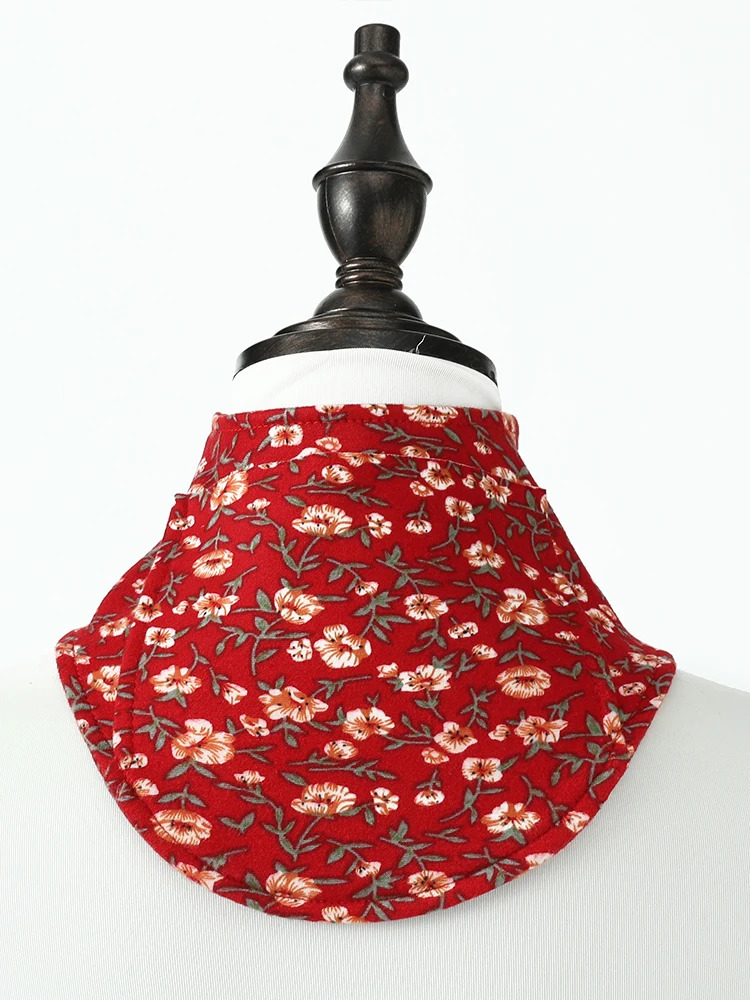 Neck Warmer Autumn Winter Women Soft Cotton Print Small Scarf Bowknot Neckerchief Snap Closure Seniors Warm Ring Collar Unisex 251020