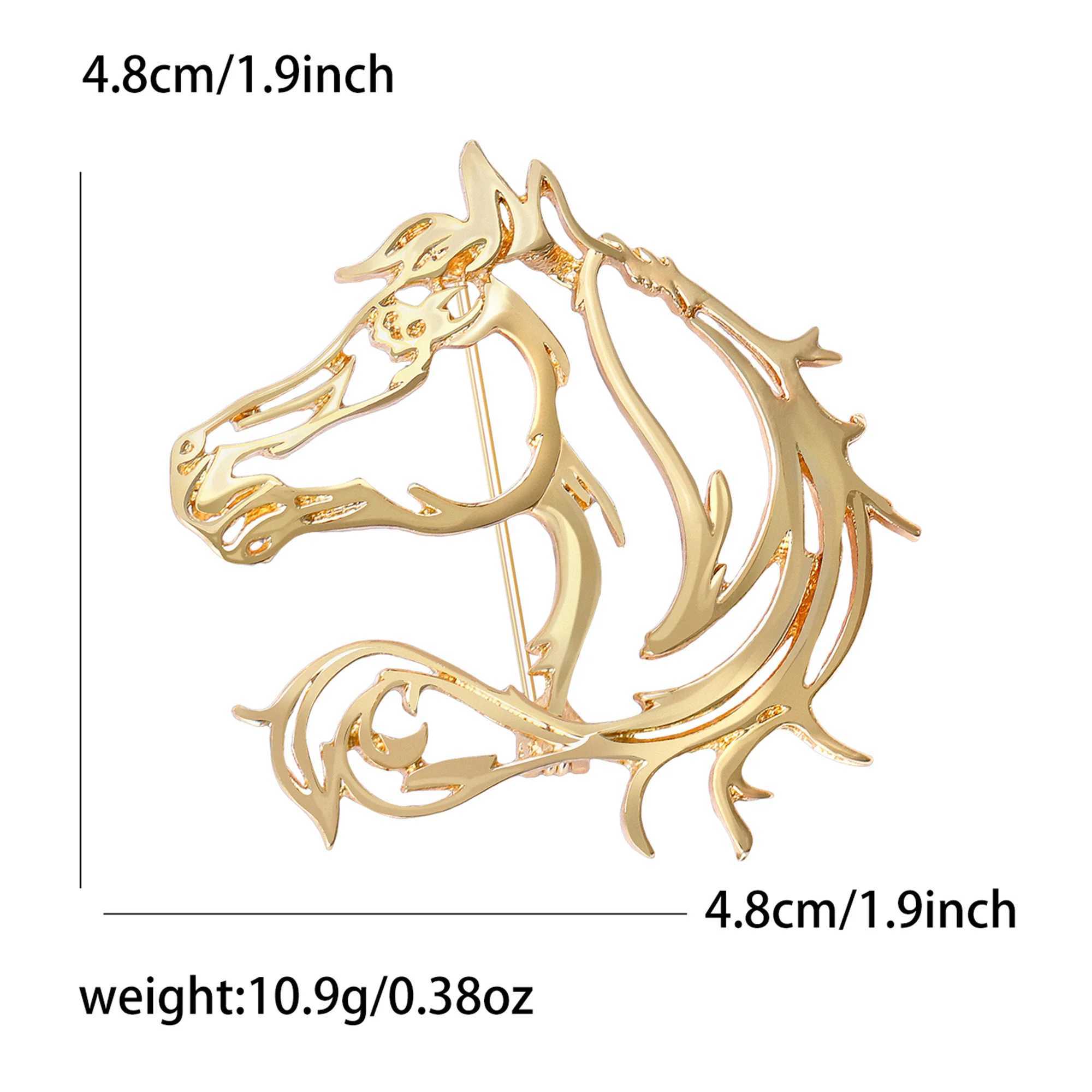 BeautBerry Classic Hollow Simple Horse Brooches for Women Zodiac Animal Pins New Year Gift Friends Party J251115