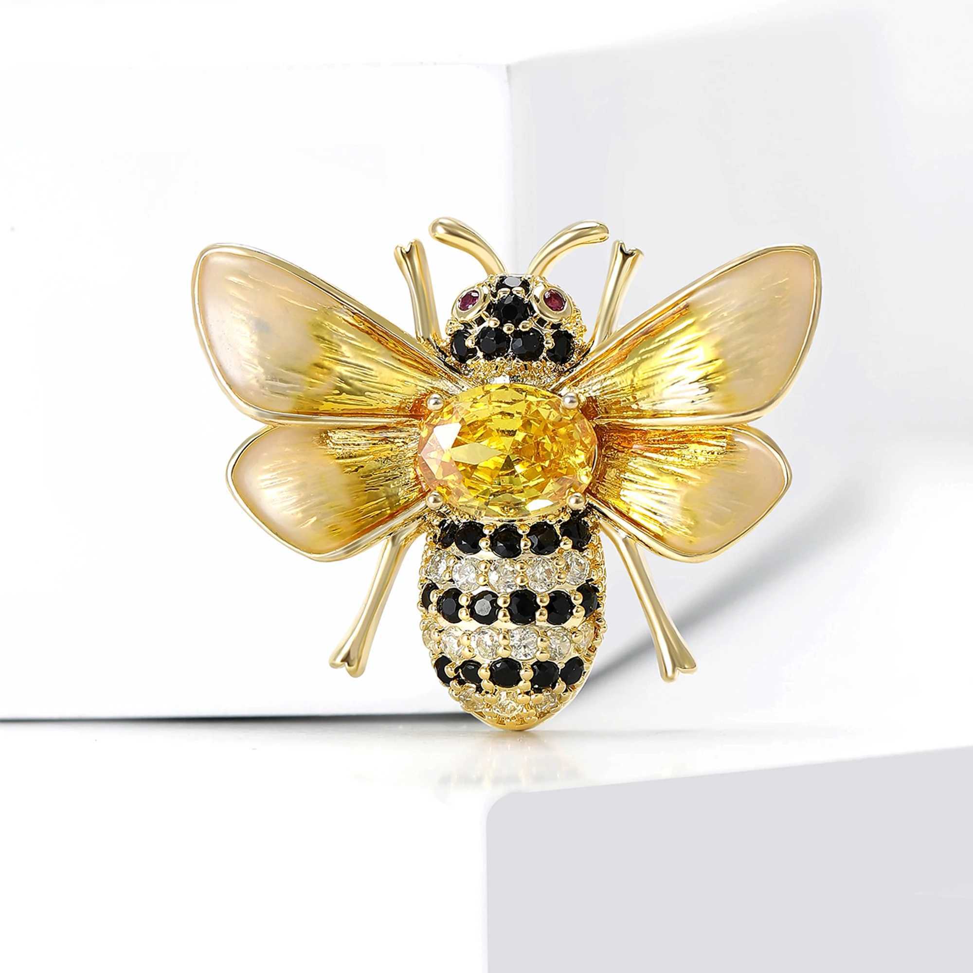 BeautBerry Luxury Rhinestone Bee Brooches for Women Unisex Insect Pins Casual Party Accessories New Gifts Friends Decoration J251115