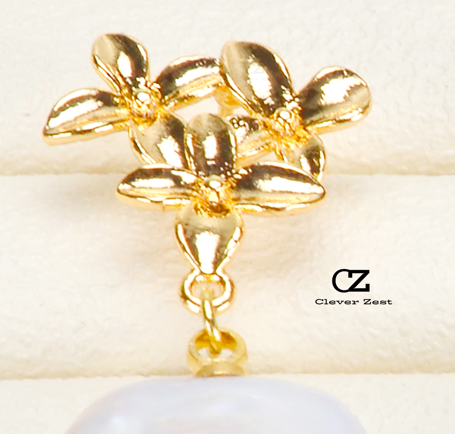 Natural White Square Baroque Flower Earrings 14K Gold-Filled Fashionable and Versatile Trendy Anniversary Gift Best Friend Gift