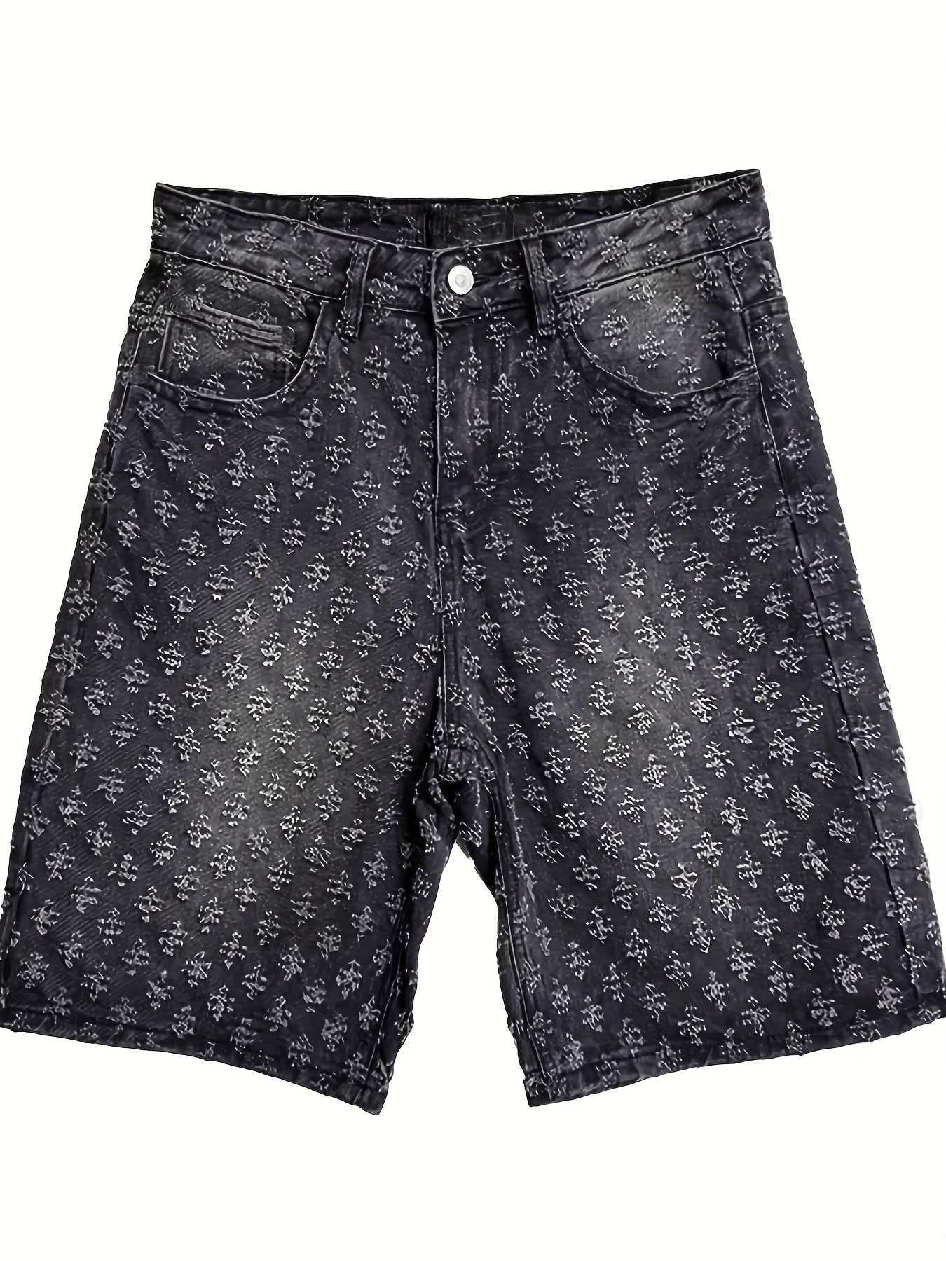 High Street Trendy Ripped Denim Shorts for Men Plus Size American Style Loose StraightLeg Washed Denim Shorts for SummerXJ251025