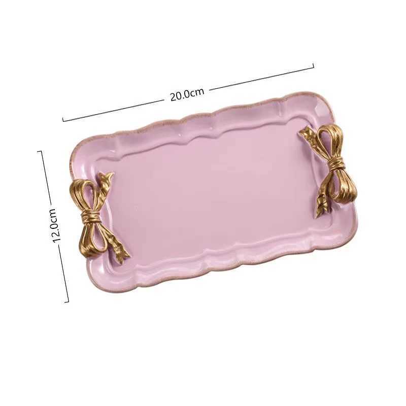 Piece Bow Tray Fruit Dessert Resin Tray Cake Jewelry Storage Tray Party Decoration Tableware Candy Tray Organizer Tools Y251025