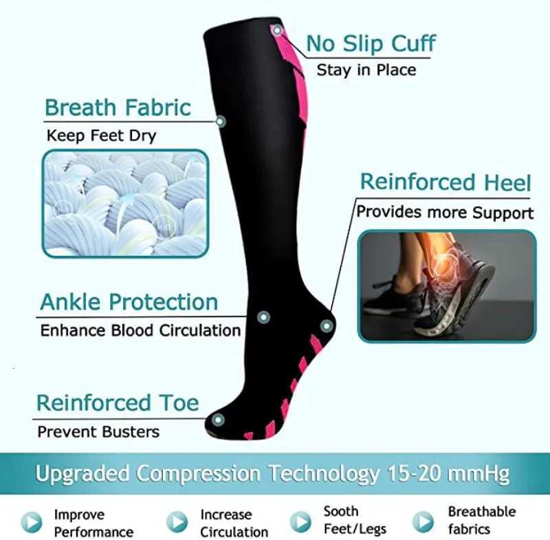 Compression Socks 2030mmhg High Stockings Men Women Sports Socks For Marathon Cycling Football Varicose Veins Pregnancy Nursing Y251024