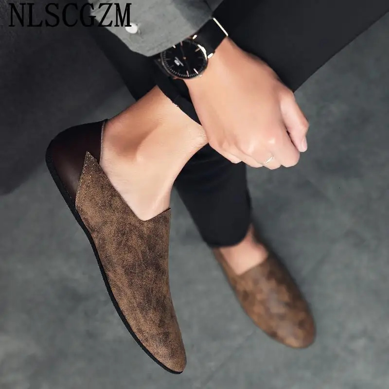 Italian Mens Loafers Shoes Leather Casual Shoes for Man Slip on Shoes Men Sepatu Pria Calzado 251023