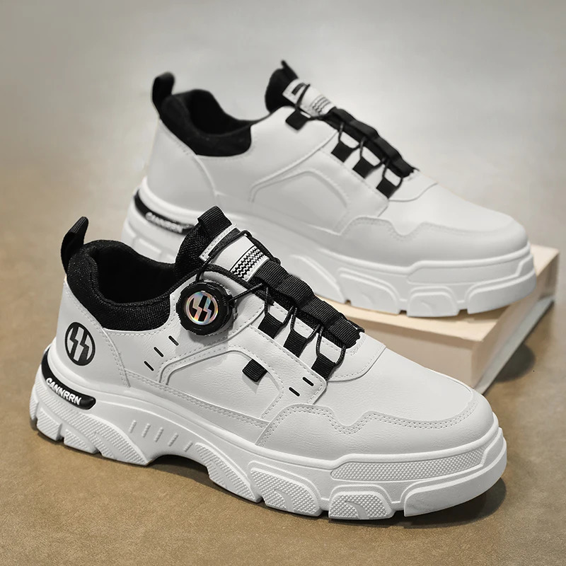 Mens boots autumn and winter rotating shoelaces fashion casual boots youth outdoor boots anti slip soft sole workwear boots 251023