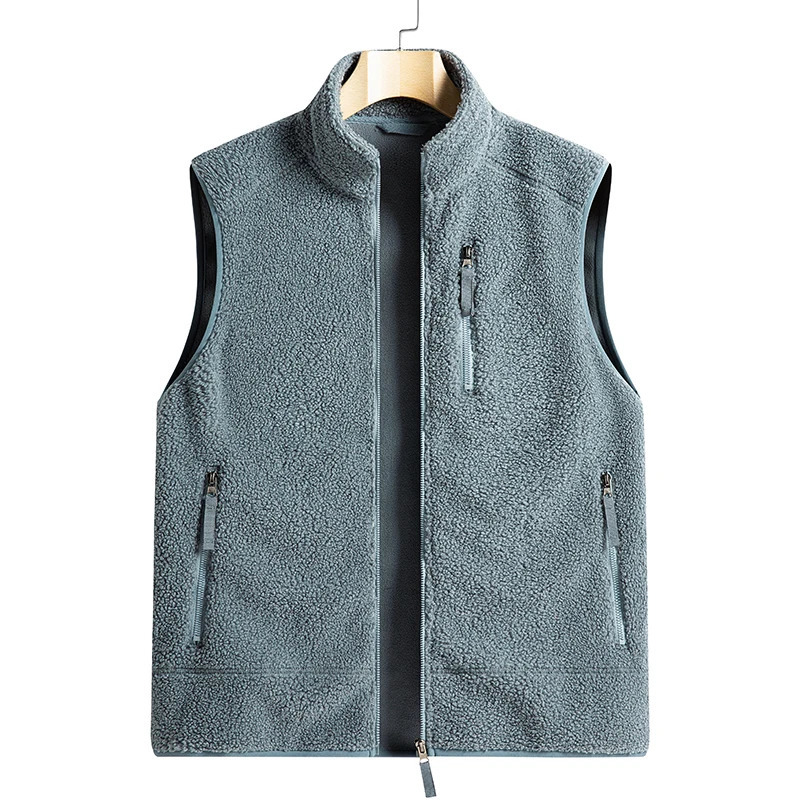 Male Warm Cotton Waistcoat Lamb Cashmere Men Fleece Vest Autumn Jackets Thick Vests Man Classic Outdoor Sleeveless Coats Vests 251020
