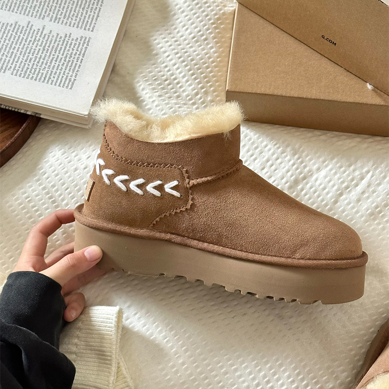 Tazz Slippers tasman fur slides classic ultra mini platform boot Suede Shearling Disquette Slipper womes shoes Ankle mules winter booties