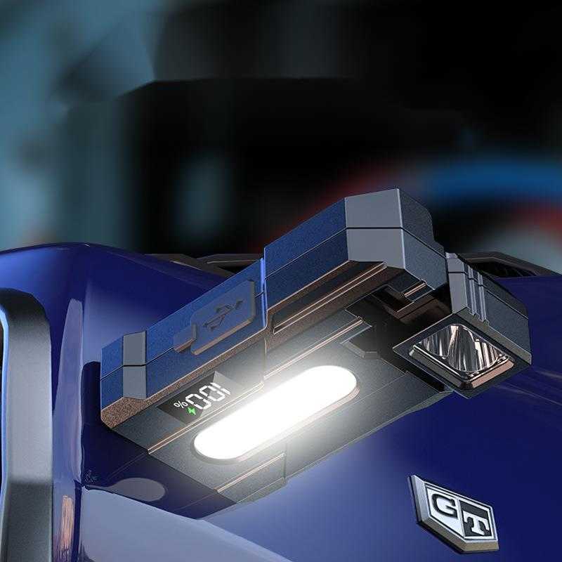 Flashlight Work Light New Magnetic Work Light USB Charging Digital Display Multiangle Rotatable Red Blue Police W251025