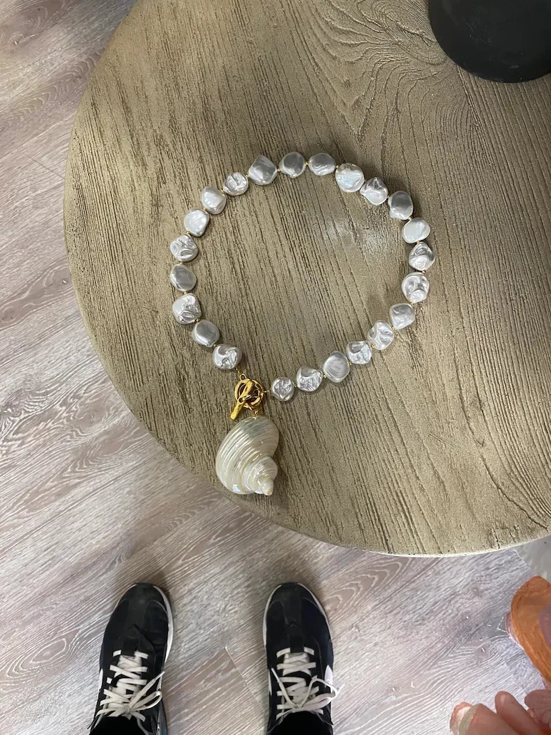 Simple Beaded Necklace for Women Fashion Natural Shell Seed Beads Choker Jewellery 251016