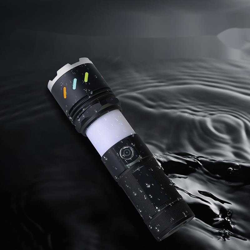 High Brightness LongRange Portable Flashlight with Digital Display Emergency Power Bank TypeC Fast Charging Rechargeable for Mobile Phones W251025