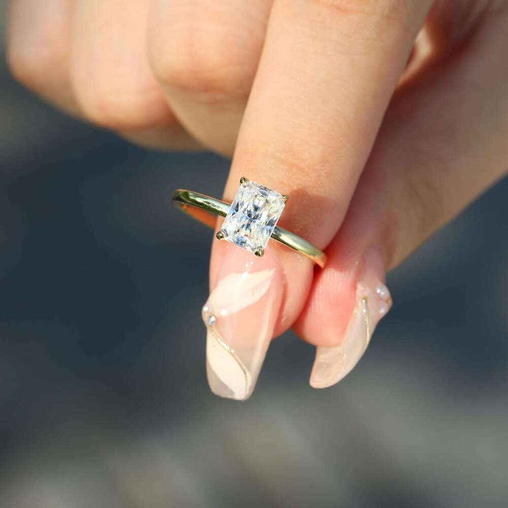 1ct/2ct/3ct Engagement Sterling Sier 14K Gold Plated Moissanite/Cubic Zirconia CZ Promise Rings Her Wedding Bands for Women Size 5-9 Christmas Valenti