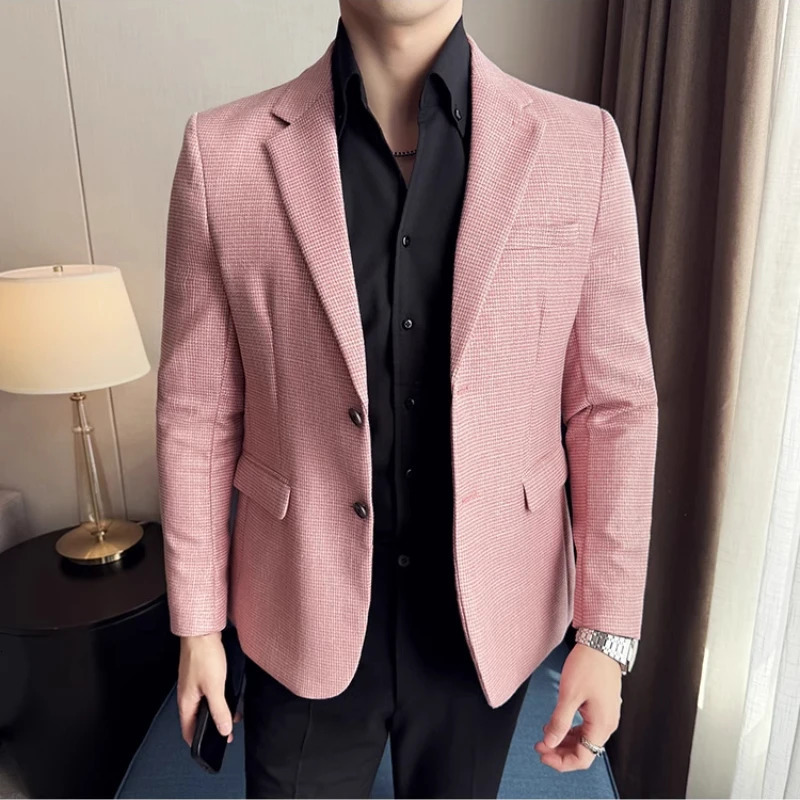 Men Suit Jacket Blazer Hombre Highquality Fashionable and Elegant Men Business Slim Fit Suit Jacket Social Party Formal Jacket 251023