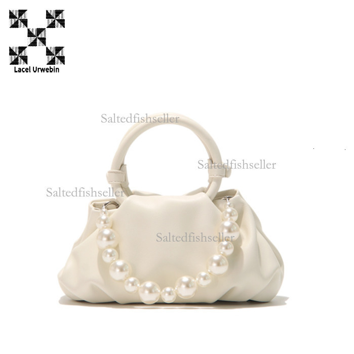 Lacel Urwebin Designer Luxury Mini Handbag Fashion Trend Summer Soft Leather Cloud Comfortable Bag Niche Versatile Elegant Pearl Shoulder Crossbody Ba