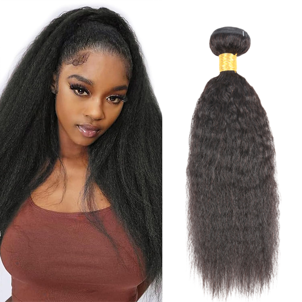 Kinky Straight Bundles Human Hair 8-32 Inch 95-100g Remy Virgin Hair Weave 1 Bundle Natural Black Hair