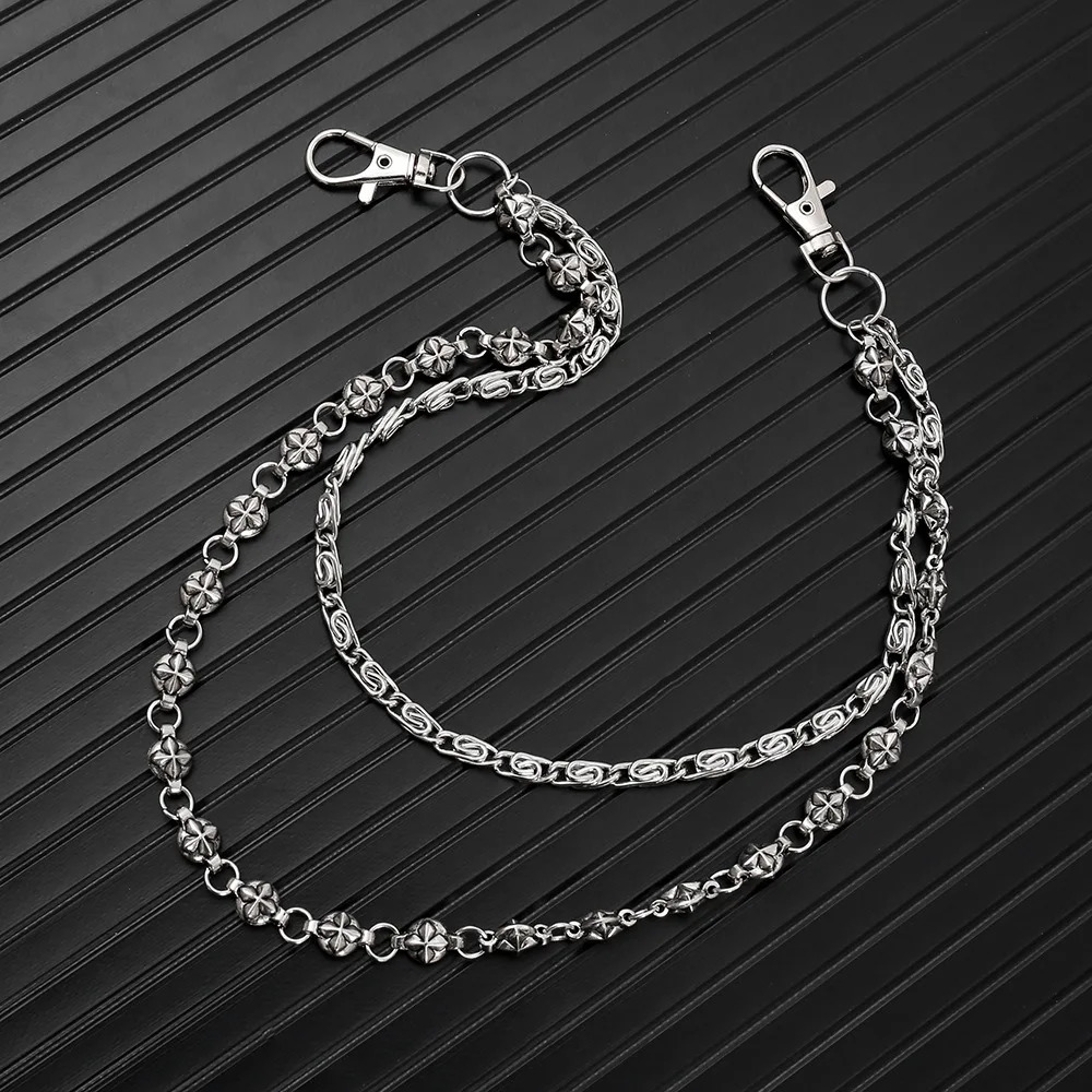 A Harajuku Style Street HipHop Y2k Jeans Chain Belts Personalized Punk Style DoubleLayer Waist Chain for Men Women Accessories 251023