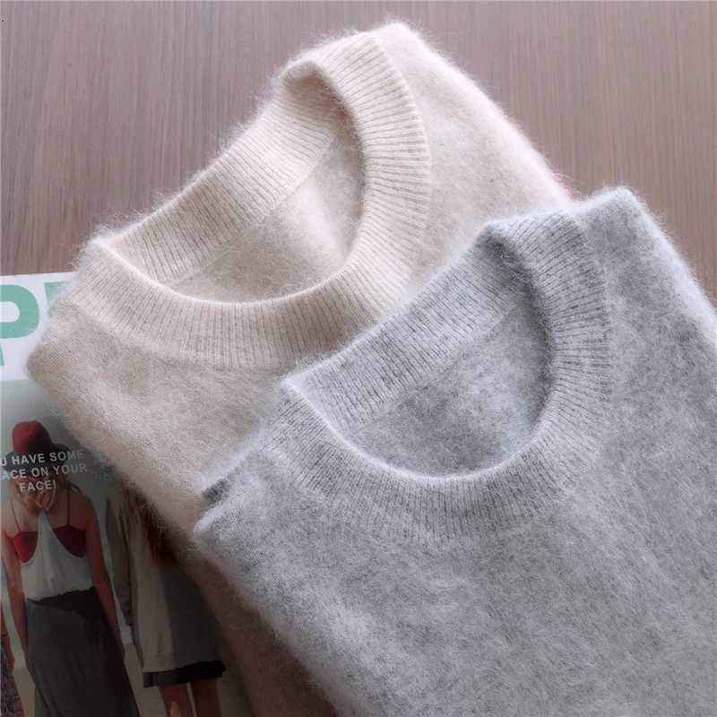Winter Mink Cashmere Sweater Womens Pullover Round Neck Loose Large Size Knitted Bottoming Shirt Thickened And WarmT251025