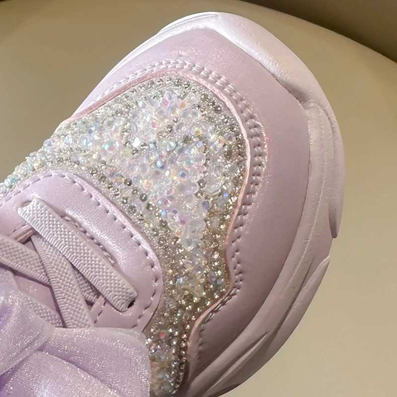 Spring Sneakers New Fashion Comfort Girl Shoes Soft Sole Niche Kid Shoe Design Sweet Glitter Casual Shoe Middleaged Child 2025T251025