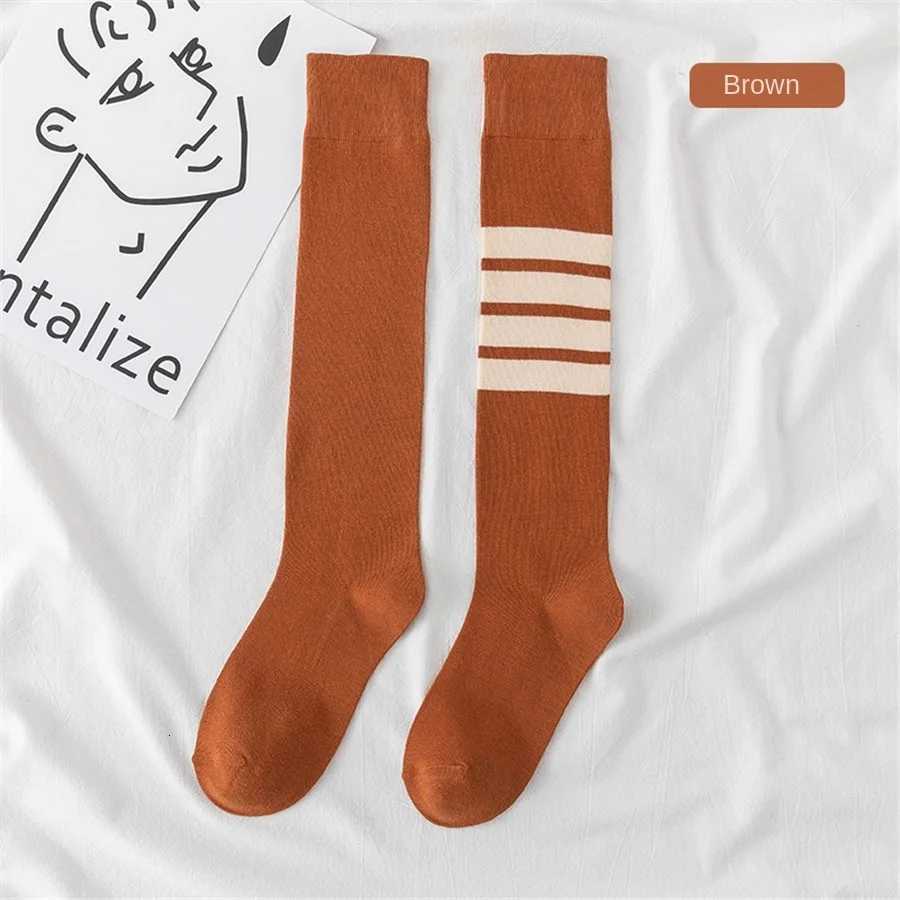 1 pair sports socks casual asymmetrical calf socks striped four bar calf socks mid length socks Y251024