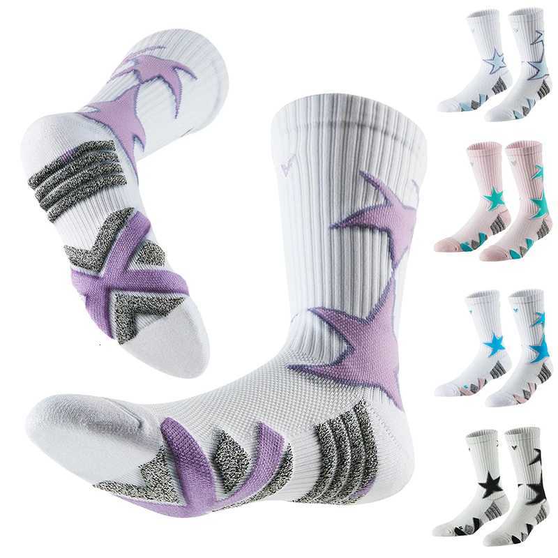 Professional Basketball Socks Breathable Mesh MidTube Length Star Jacquard Sports Socks Towel Bottom Non Slip Socks Y251024