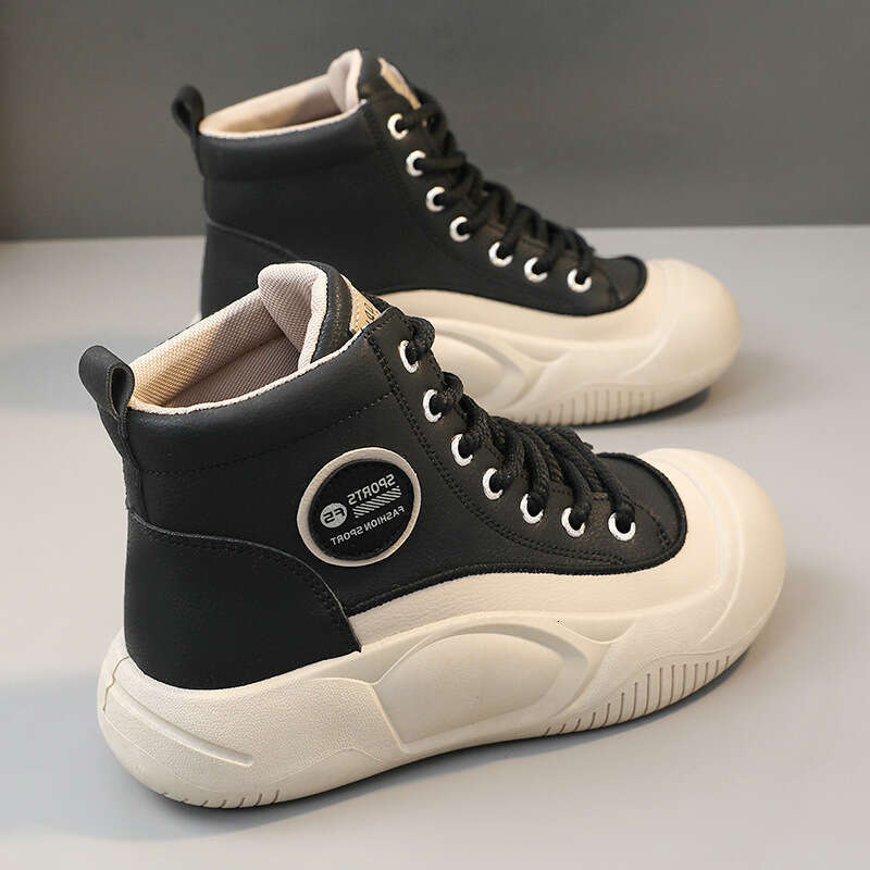 hot Classic Winter New Ins Korean Style High-top Fleece-lined Casual for Female Students with Platform Cotton Shoes Thick Sole Warm snow cozy Warm Tra