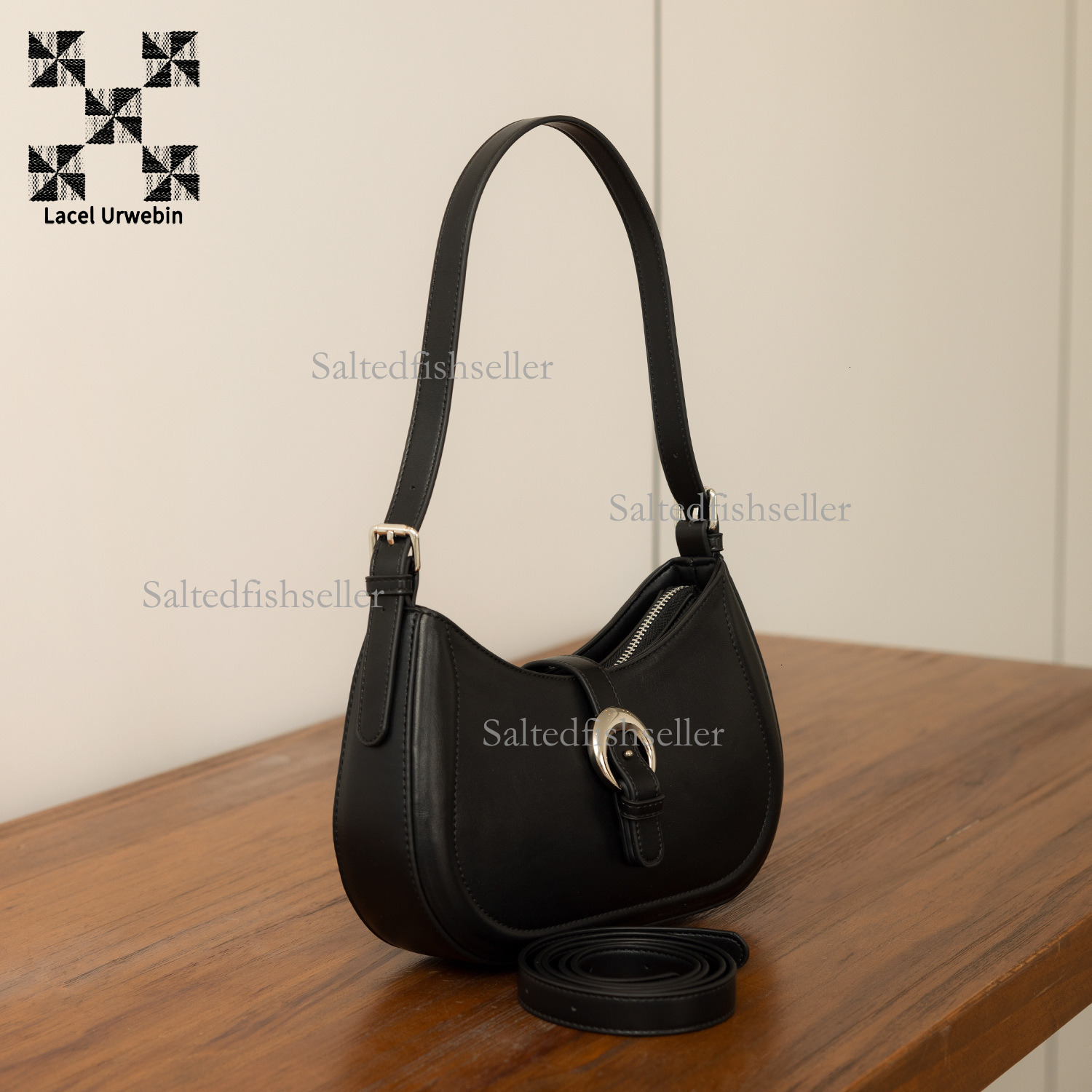 Lacel Urwebin Designer Fashion Women's Shoulder Bag Luxury Spring/summer New Collection Daily Versatile Business Commuter Bag Solid Color Saddle 
