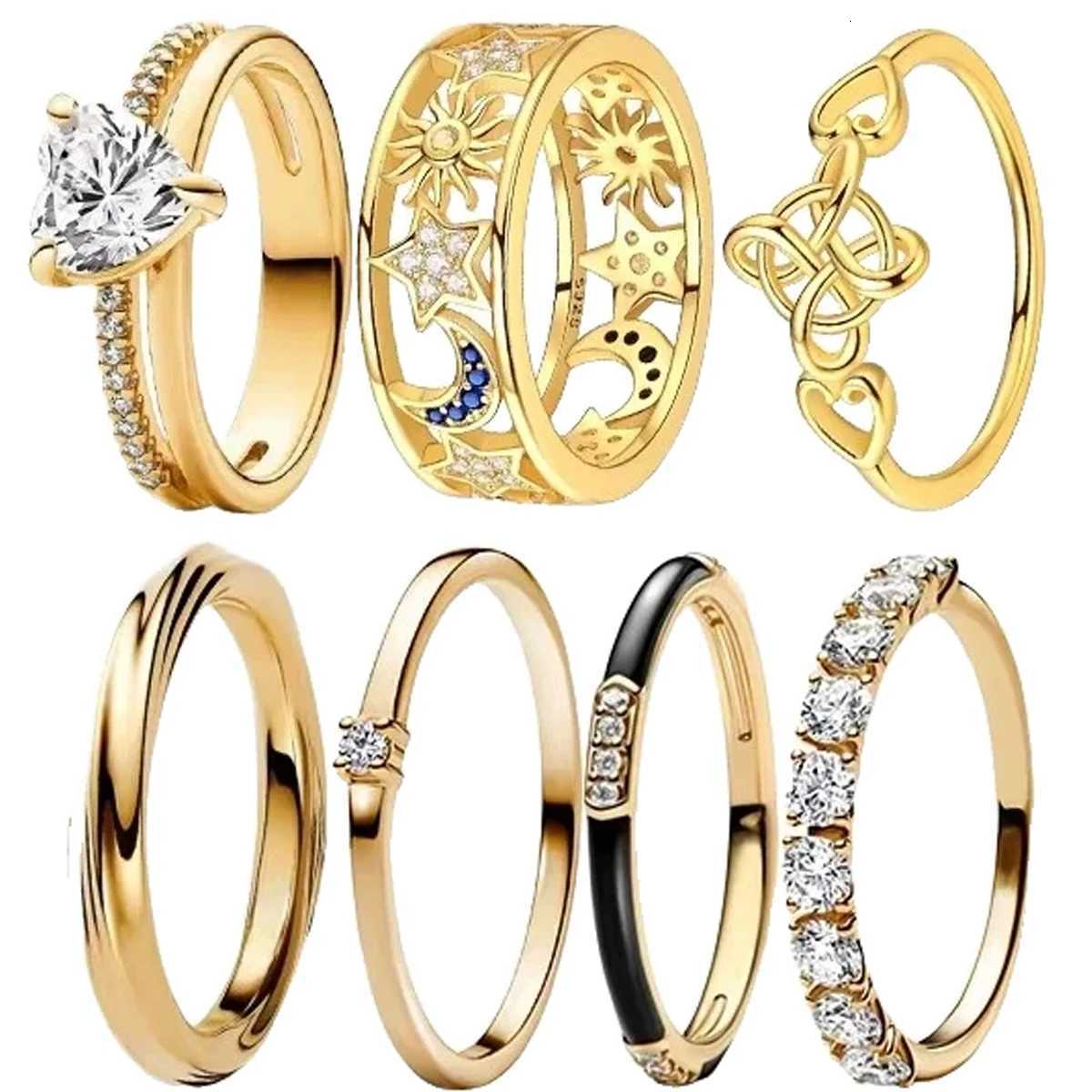 Hot Sale Ring 925 Sterling Silver Ring Heart Bow Star Crown Fit Original For Mothers Day Valentines Day Gift DIY JewelryXJ251025