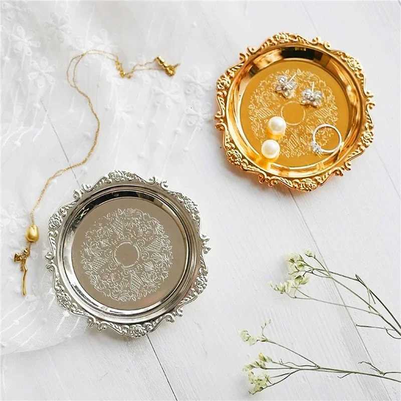 Storage Mini Tray Silver Cake Fruit Plate Jewelry Display Plastic Tray Party Sushi Plate For He Decor Photo Props Y251025