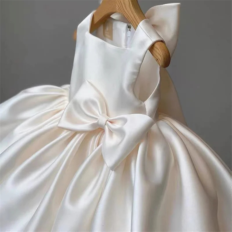 Girls Bow Princess Dresses Baby Baptism Evening Tutu Kids Birthday Party Christening Gown Ball Children Clothes Vestidos 18Y 251023