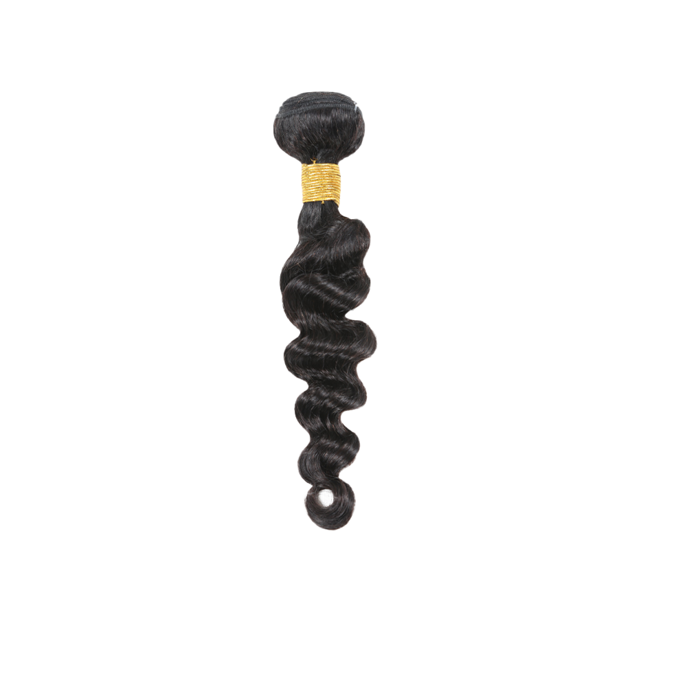 10A Grade Virgin Loose Wave Hair 1 Bundles 100% Unprocessed Virgin Remy Loose Deep Wave Human Hair Weave Bundles for Black Women Natural Color