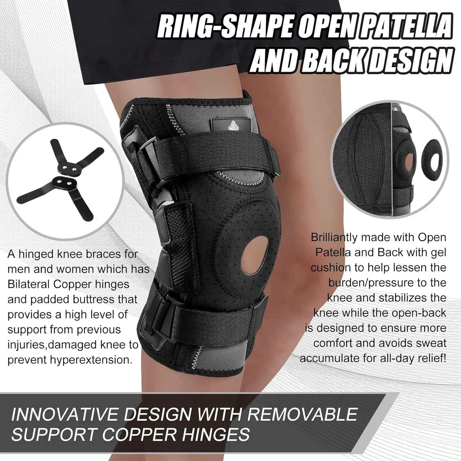 NEENCA Hinged Knee Brace Support for Knee Pain with Side StabilizersGel Pad Arthritis Meniscus Tear Knee Pain Relief ACL PCL Y251024