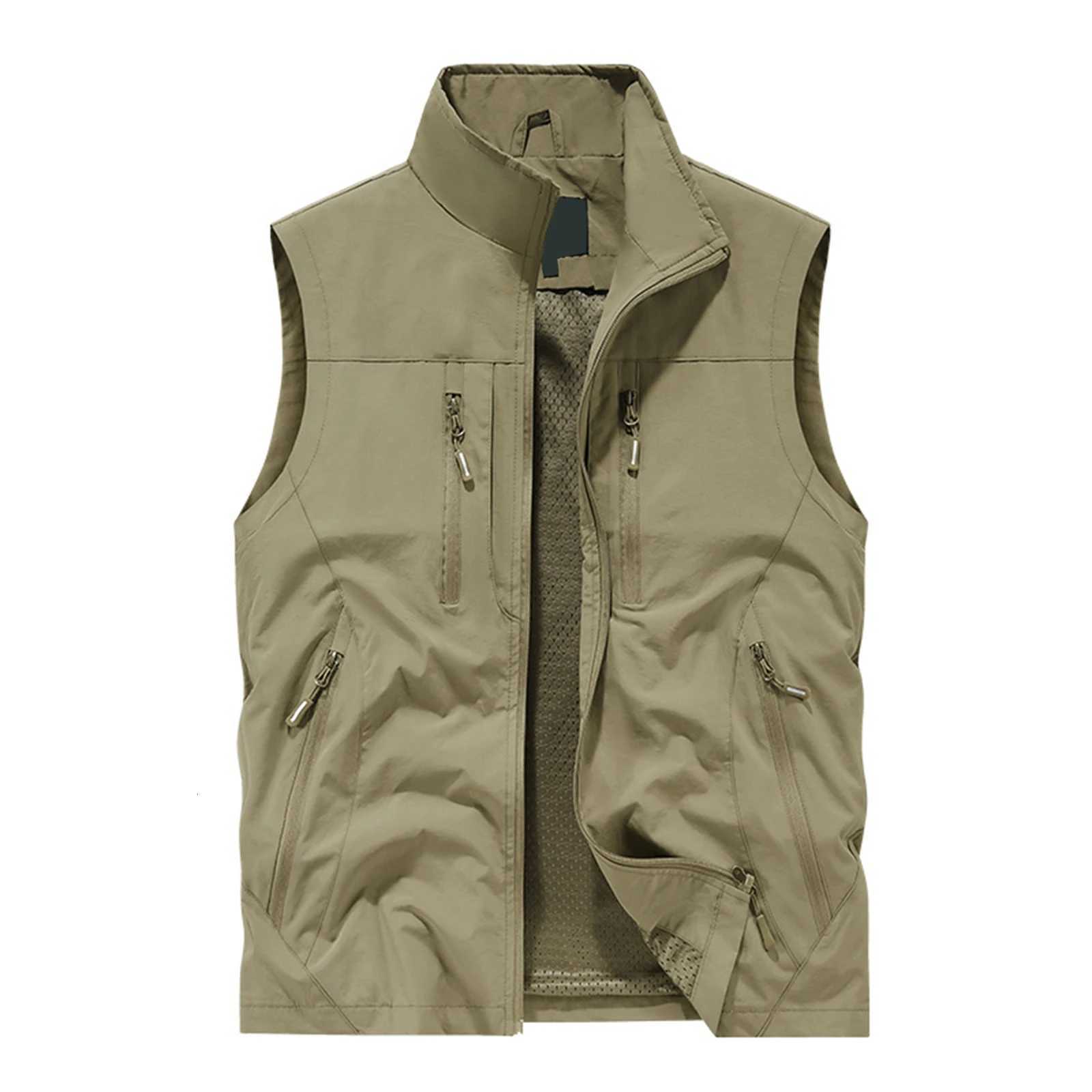 MenS Sports Solid Color Outdoor Multi ket Loose Vest Casual Sev Vest Suitab For Daily Wear Y251022