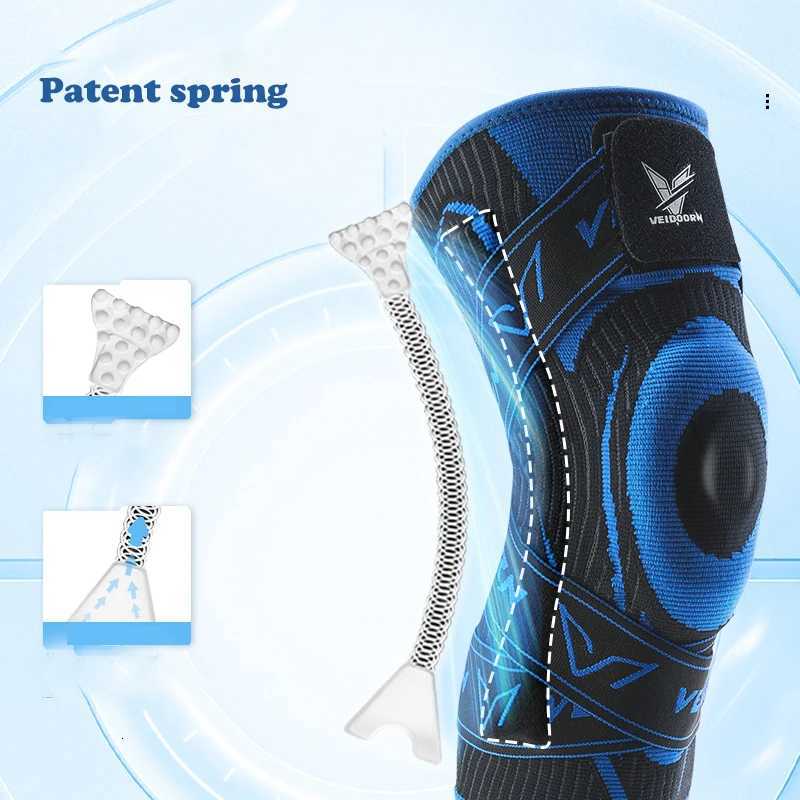 Veidoorn Compression Knee Brace with Straps TPE Pad AntiSlip Silicone Gel Arthritis Support Sports Knee Sleeve for Running Y251024