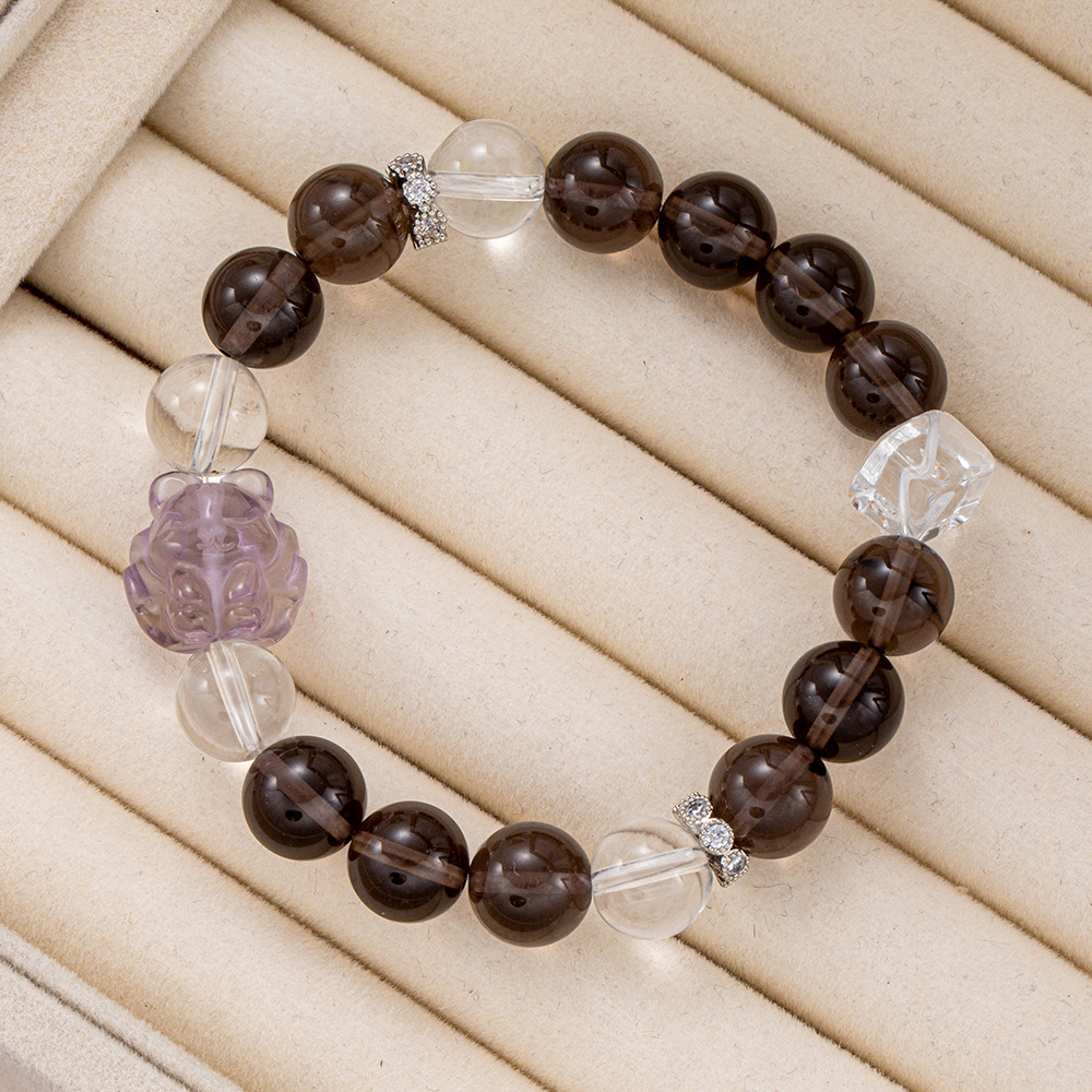 Elegant Natural Teacolored Quartz Wrist Accessory
