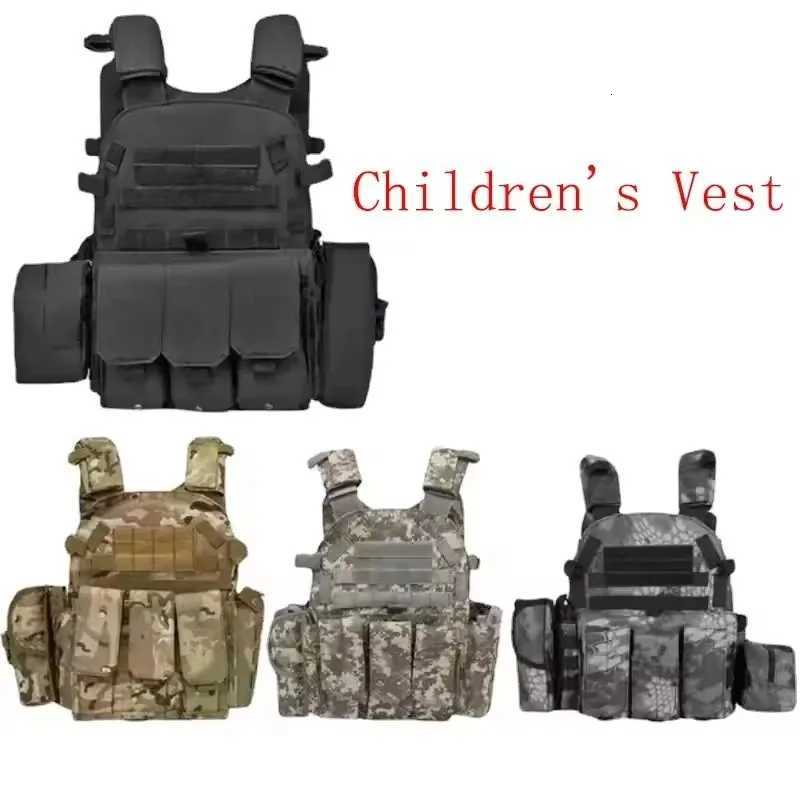 Children Nylon Gear Tactical Vest Body Protection Hunting Carrier Children Accories Pouch Training Cam Kid Camo Vest Y251022