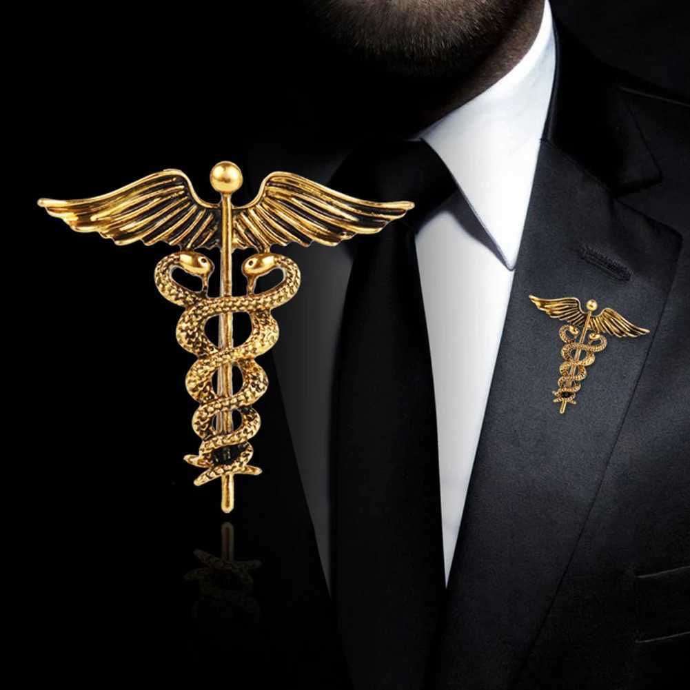 Medical Caduceus Brooch Snake Stick Wings Lapel Pins Jewelry Medical Wellness Symbol Backpack Badge Gifts for Doctors Nurse J251115
