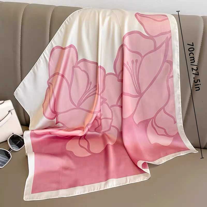 1pcs 70cm ral Silk Scarf for Wen Simated Silk Fresh and Elegant Versatile Heaear Clothing Bags and Square Scarf Y251024