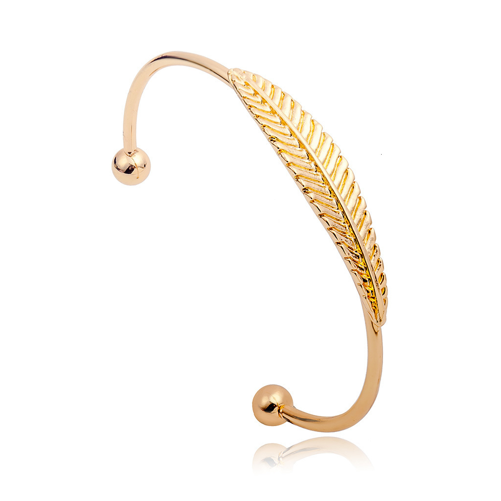 INS Fashion Trend Versatile Hot Selling Simple Open Leaf Bracelet Jewelry