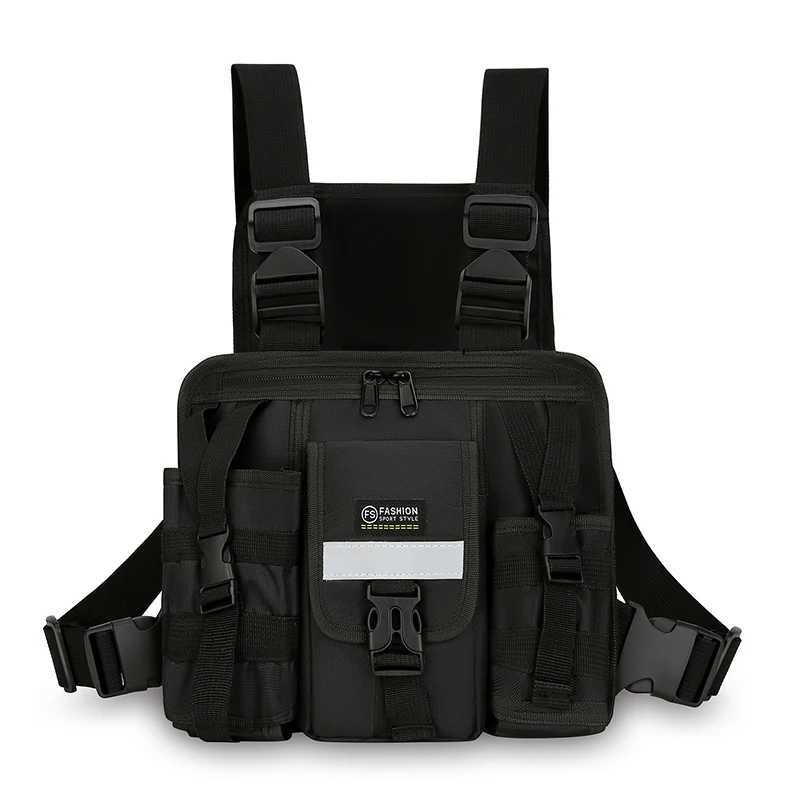 Chest Bag Waist Pack Mens Chest Pack Hip Hop Streetwear Tactical Vest Bag For Men Doub Strap Design Shoulder Bag For Men Sac Y251022