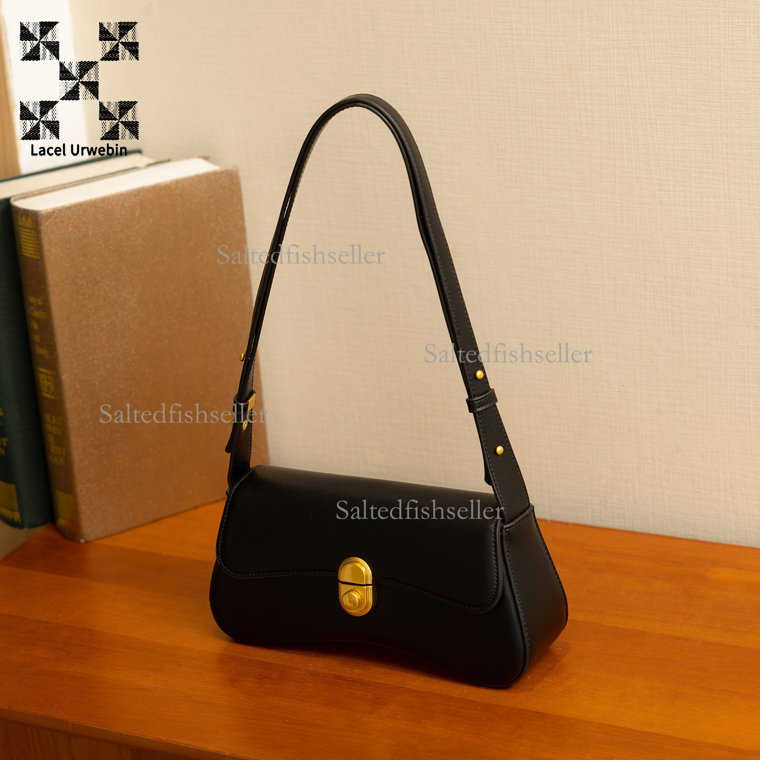 Lacel Urwebin Designer Fashion Women's Handbag 2025 Luxury Underarm Commuter Bag Daily Versatile Single Shoulder Crossbody Bag Metal Button Small